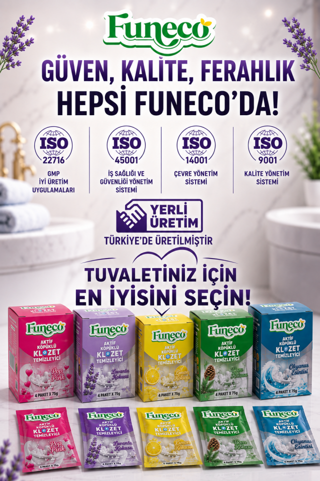 FUNECO Klozet WC Tuvalet Temizleyici POP PINK Aşkı Aktif Köpüklü Yeni Nesil Pratik, Ekolojik, Eğlenceli Temizlik- 300g Aylık Paket (4'lü)